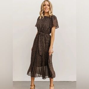 Baltic Born Black and Brown Midi Dress